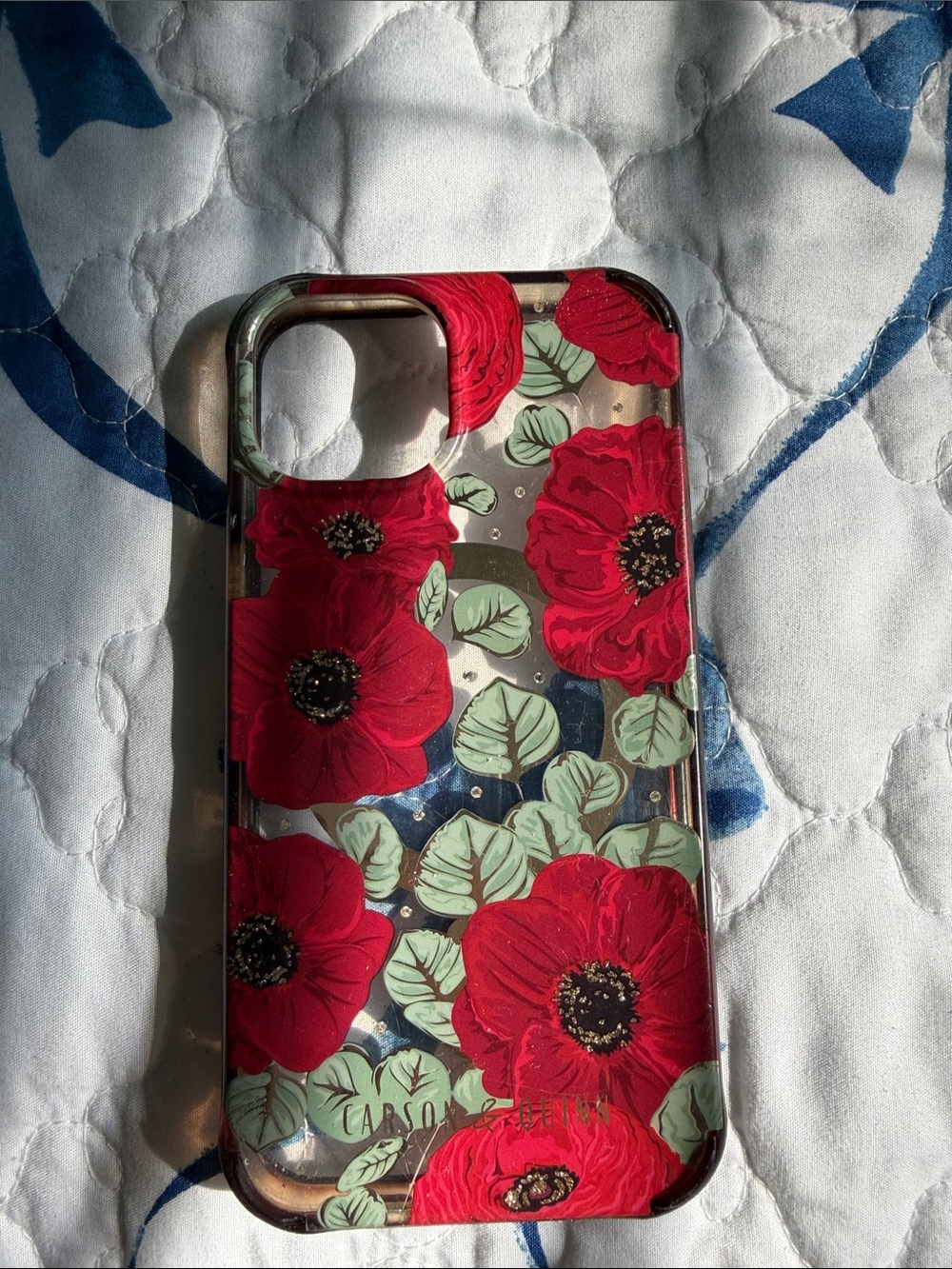 Red Floral Clear iPhone Case - Red